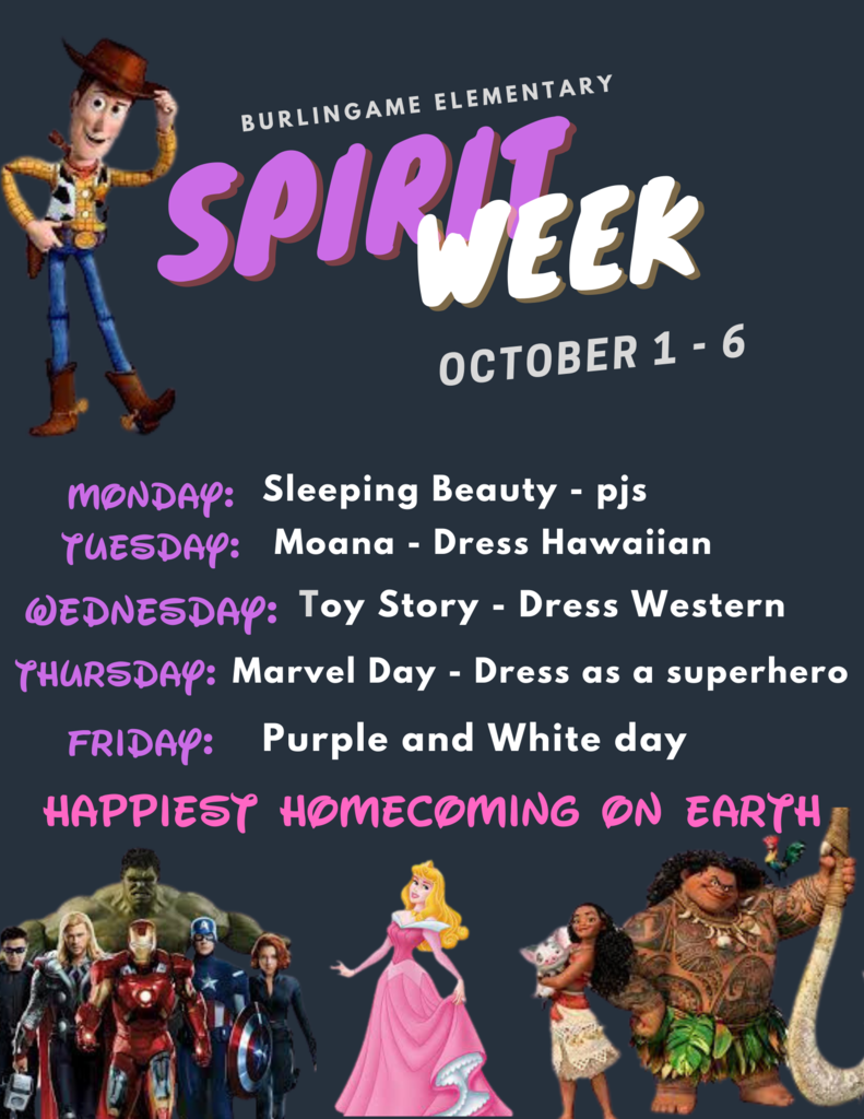 Elementary Homecoming Dress Up Days